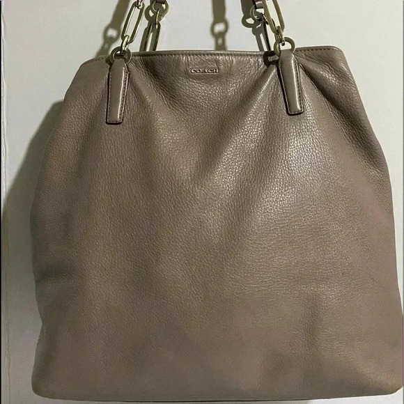 Coach vintage gray leather satchel handbag - Picture 1 of 14